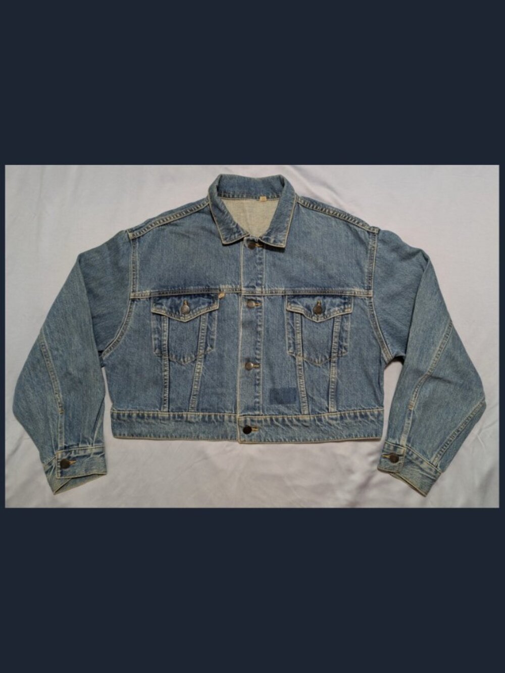 VINTAGE 80s/90s ESPRIT Cropped Denim Jean Jacket - Blue, Trucker - Womens M